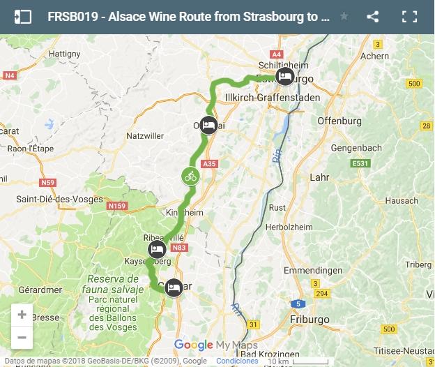 Alsace bike route map