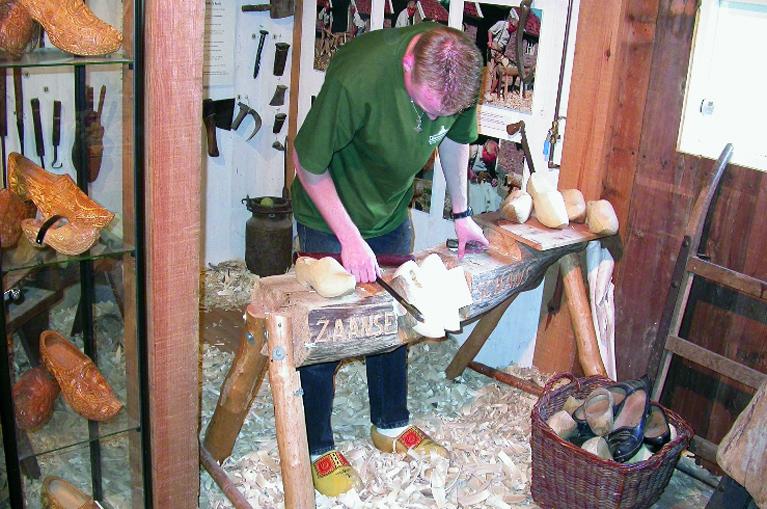 craftsman making clogs