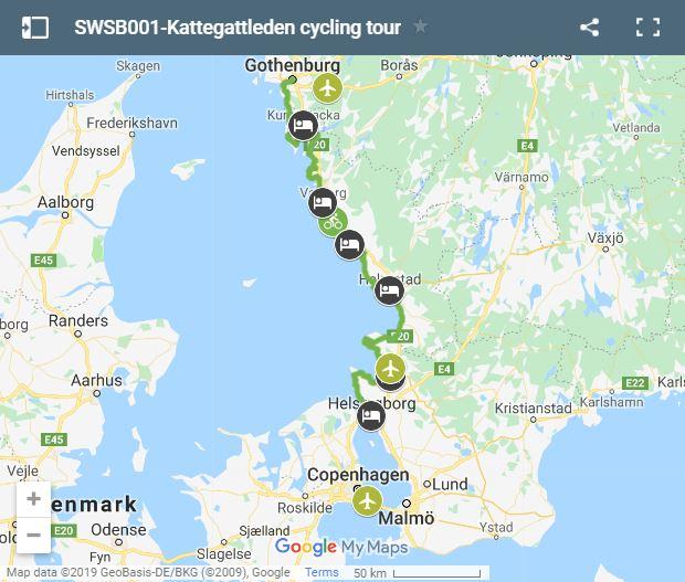 Kattegattleden cycling MAP