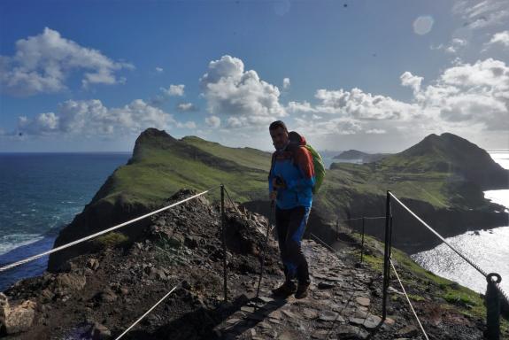 Hiker in Ponta Sao Lourenço Madeira
