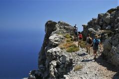 Hikers in Amorgos Island