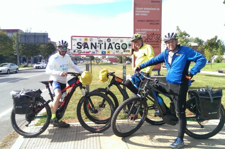 Cyclists in Santiago de Compostela