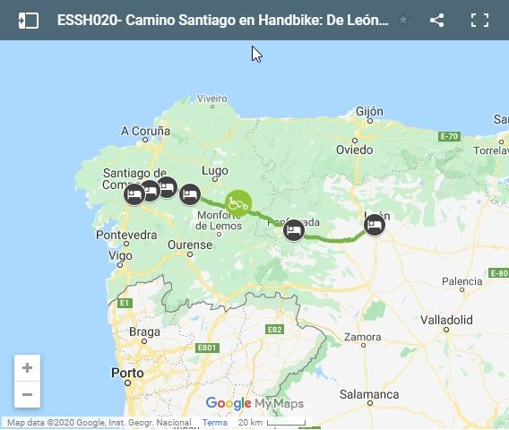 Map accessible Camino de Santiago on wheelchair