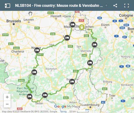 Map Meuse Route & Vennbahn Rail Trail cycling