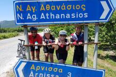 Group of cyclist travelling in Greece