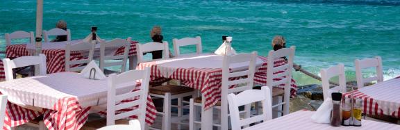 Restaurant in Greece by the sea