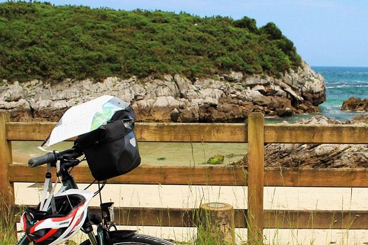 Bikes on coastal path in Spain