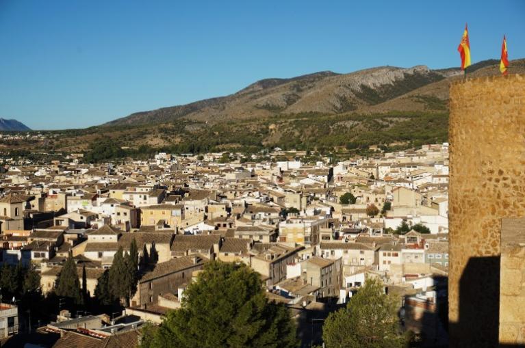 View over caravaca from monastery castle