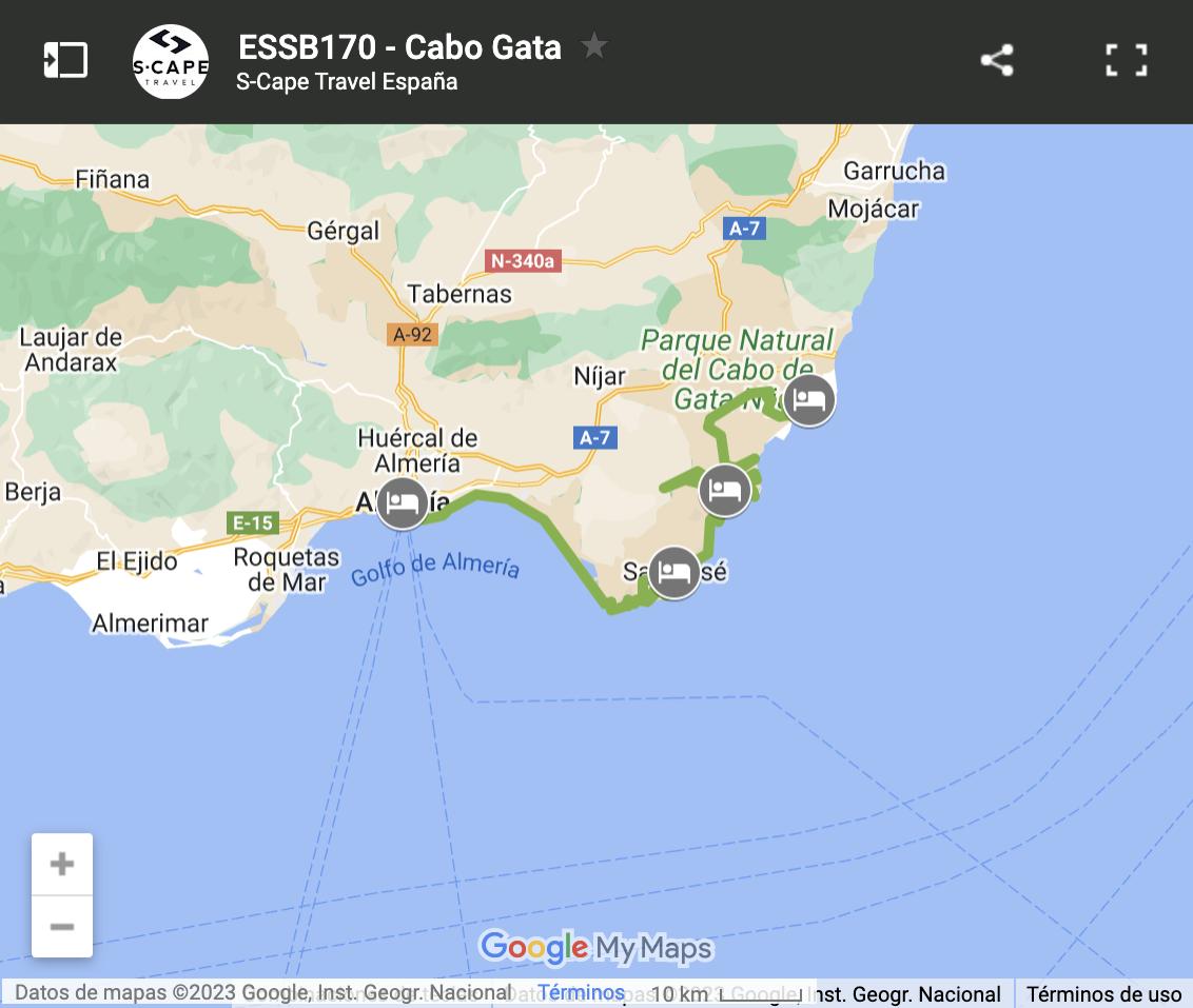 Map Cabo Gata Cycling