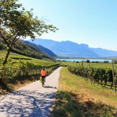 A cyclist heading Lake Garda by bike