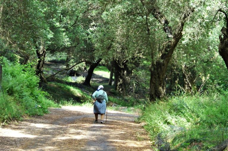 Old woman corfu trail