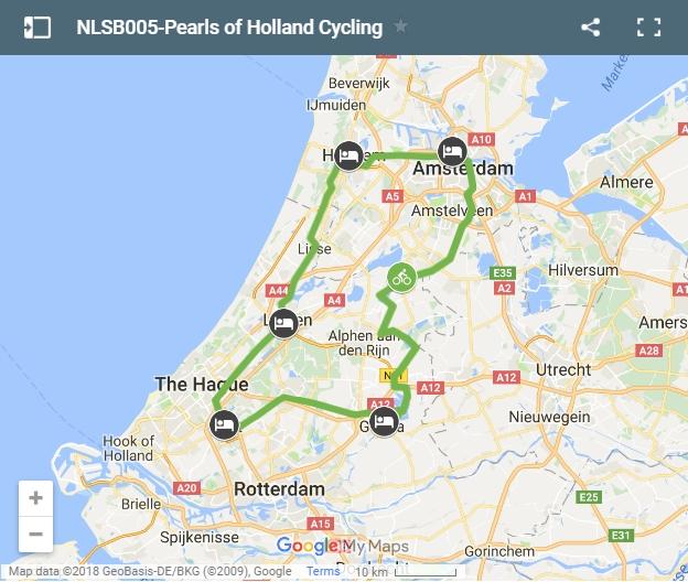 Map cycling routes in Holland