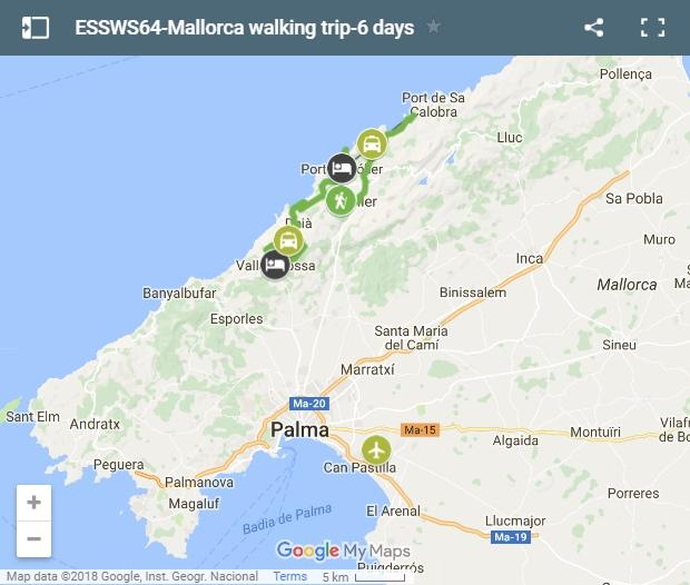 map walking routes in Mallorca