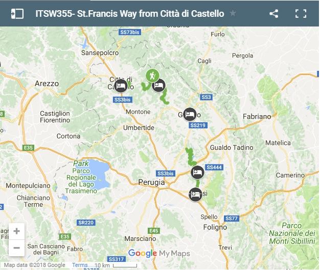 Saint Francis Way map