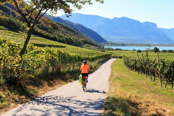 Cyclist in Lago Garda
