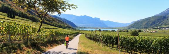Cyclist in Lake Garda