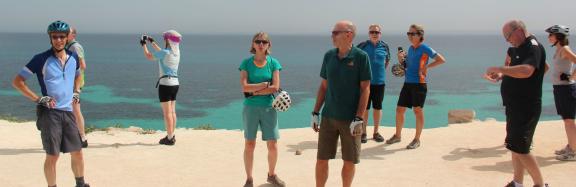 Tourists on the coast of Sicily