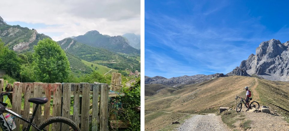 Two pictures of Picos area wit two different landscapes