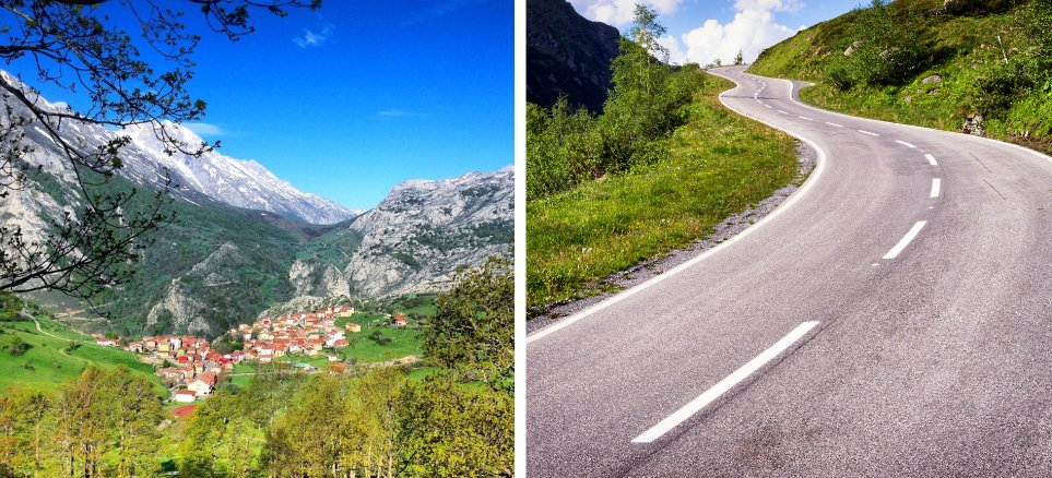 Sotres village in Picos de Europa and road to get there