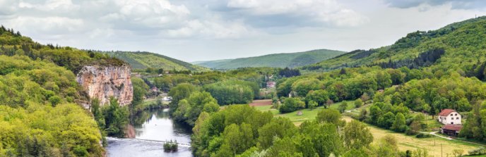 River valley in Lot, Occitanie