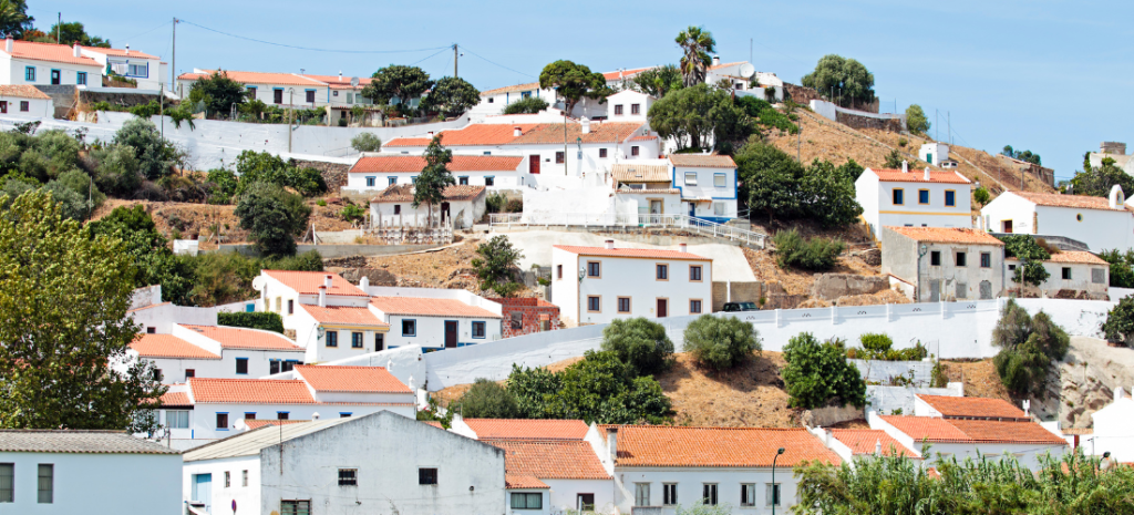 White houses in Aljezur village, Southern Portugal