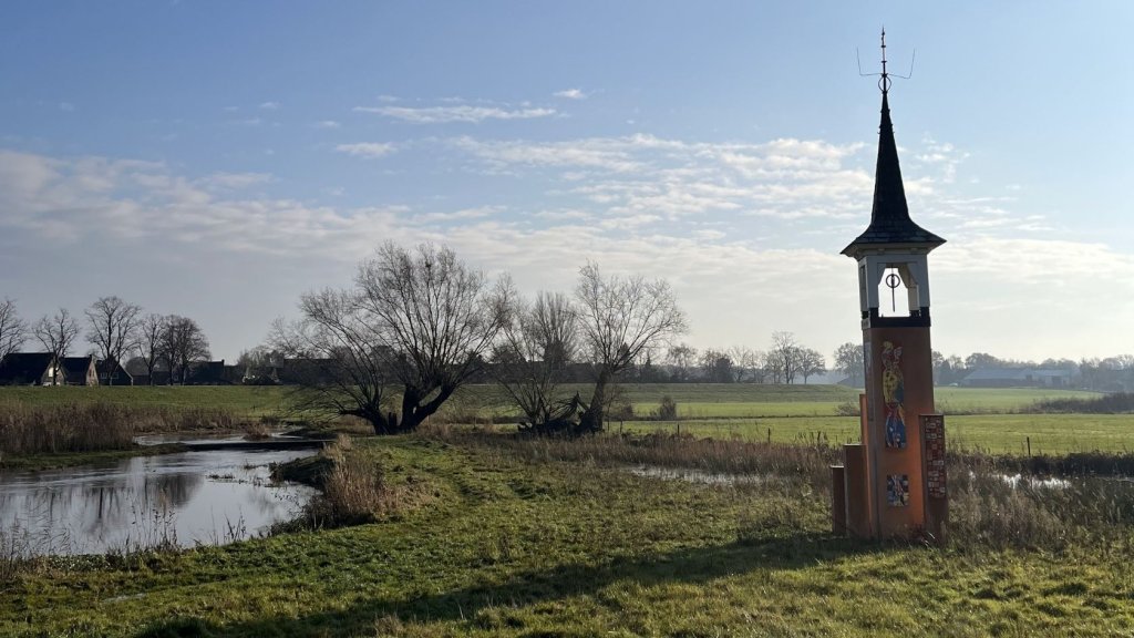Flat landscape in The Netherlands, along the Pieterpad