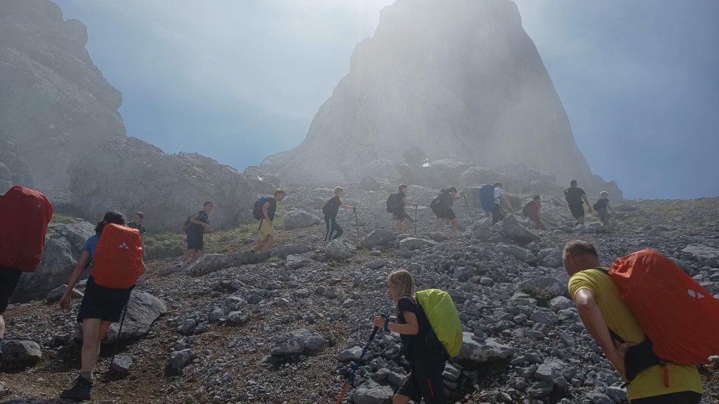 Group of families heading to Urriellu peak