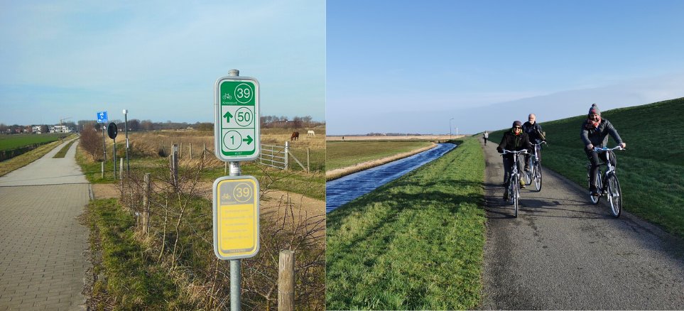 Example of knoopunten information board in the Netherlands