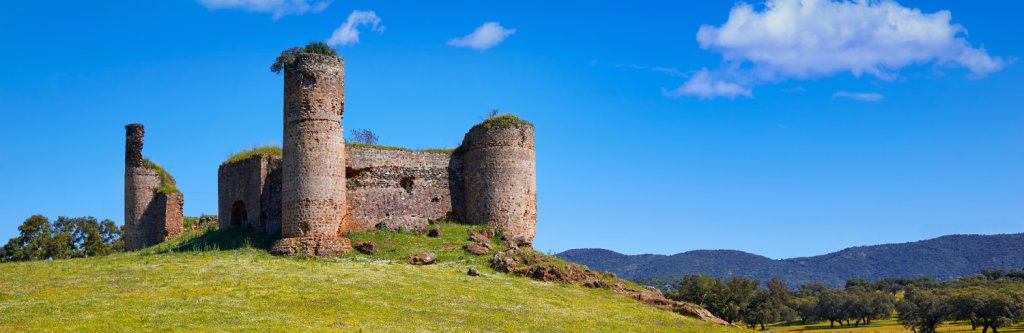 Landscape with castle along Via de la Plata