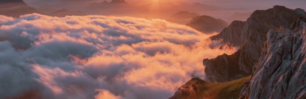 Clouds seen from Mirador de Urdiales viewpoint, in Picos de Europa
