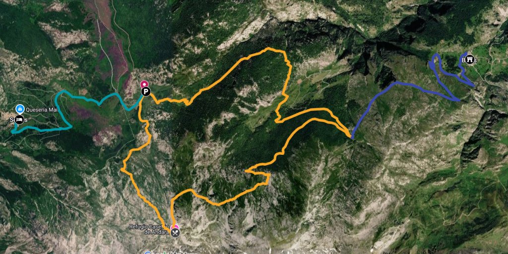mapa ruta Macizo de &Aacute;ndara