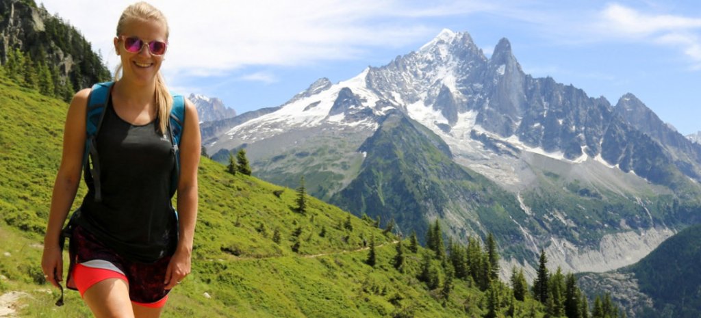 Hiker in Mont Blanc
