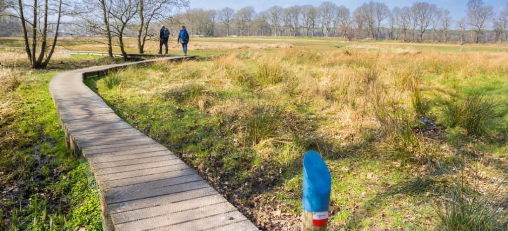 The Pieterpad path along the flat Netherlands