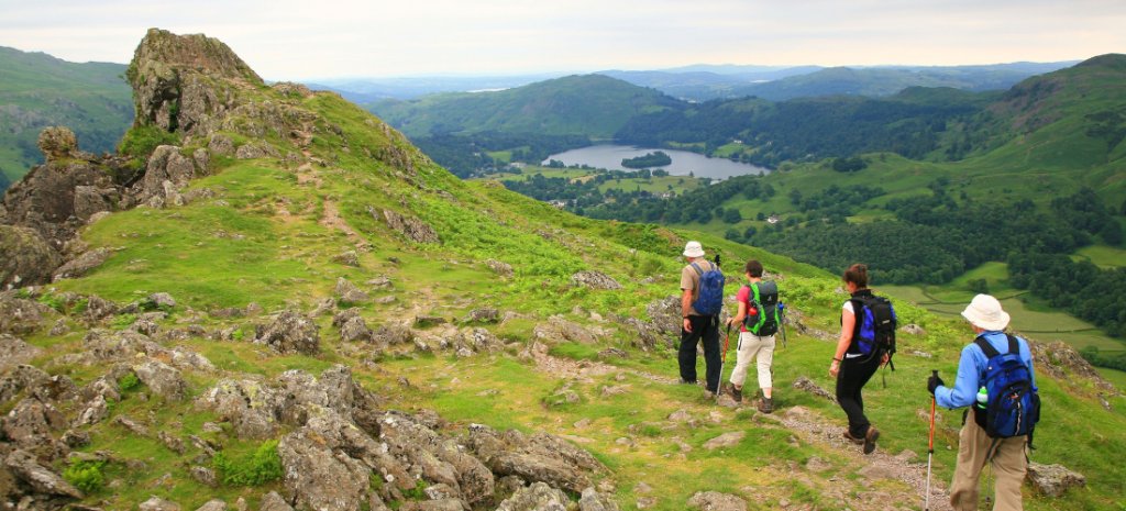 Walking the Coast to Coast path, heading to a lake