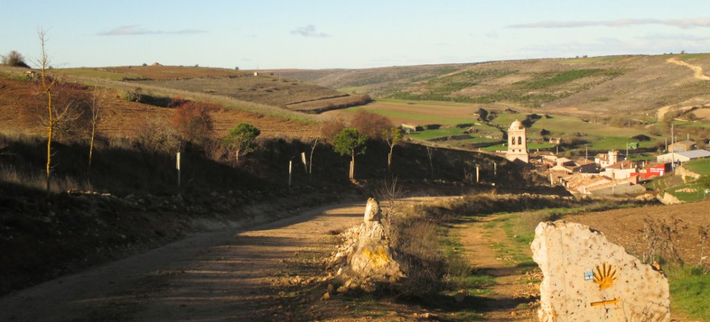 French Camino heading to a small village in France