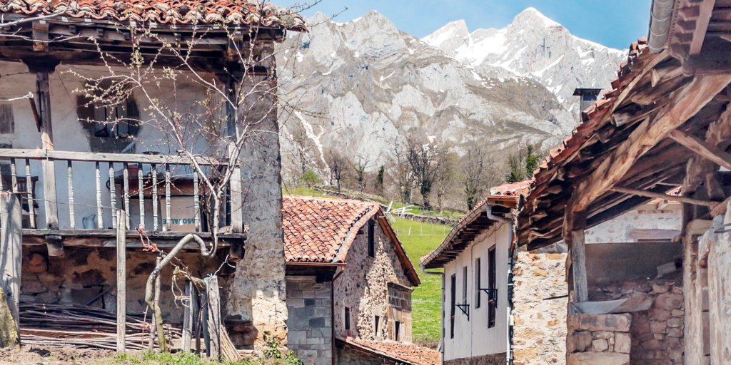 Mogrovejo village in Picos de Europa
