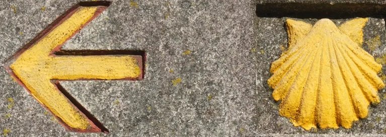 Scallop shell sign on the Camino de Santiago